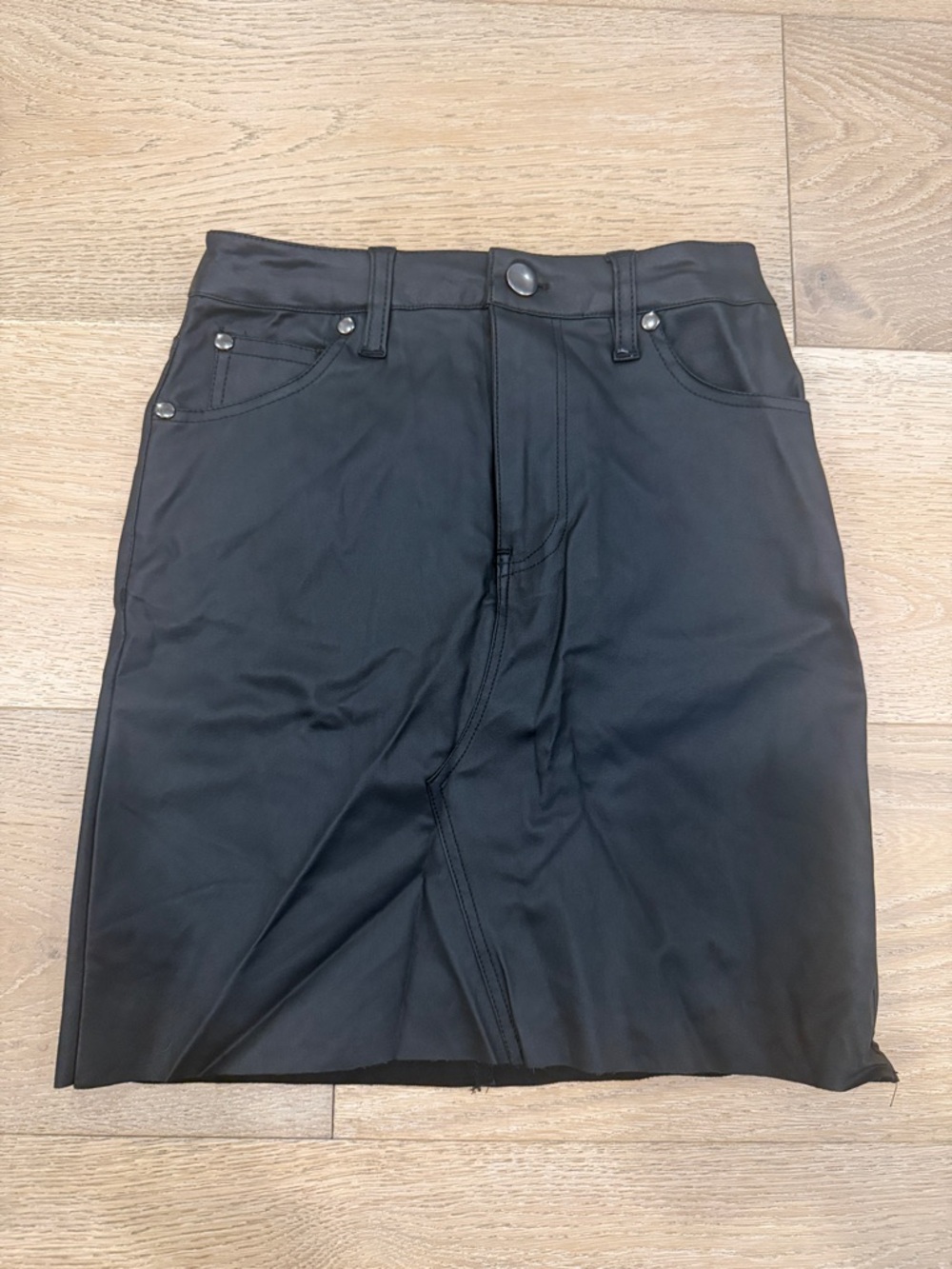 GB girls Black Faux-Leather Mini Skirt